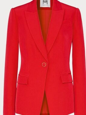 Avery Bright Red Tailored Single-Button Blazer